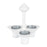 Melrose Metal Triple Pot Holder/T, Planters 11"H, White/Silver - 82306DS