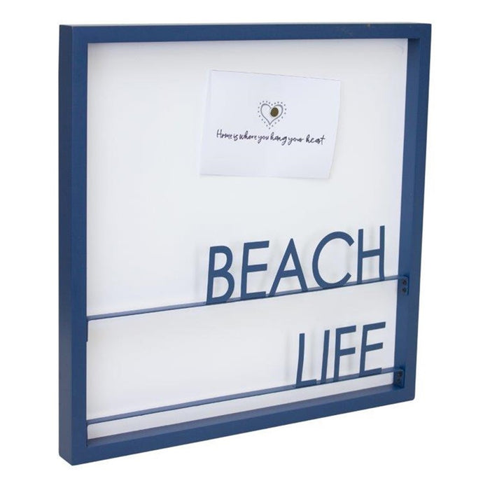 Melrose Beach Life Magnetic Memo Board 15.75"SQ, Blue/White - 82315DS