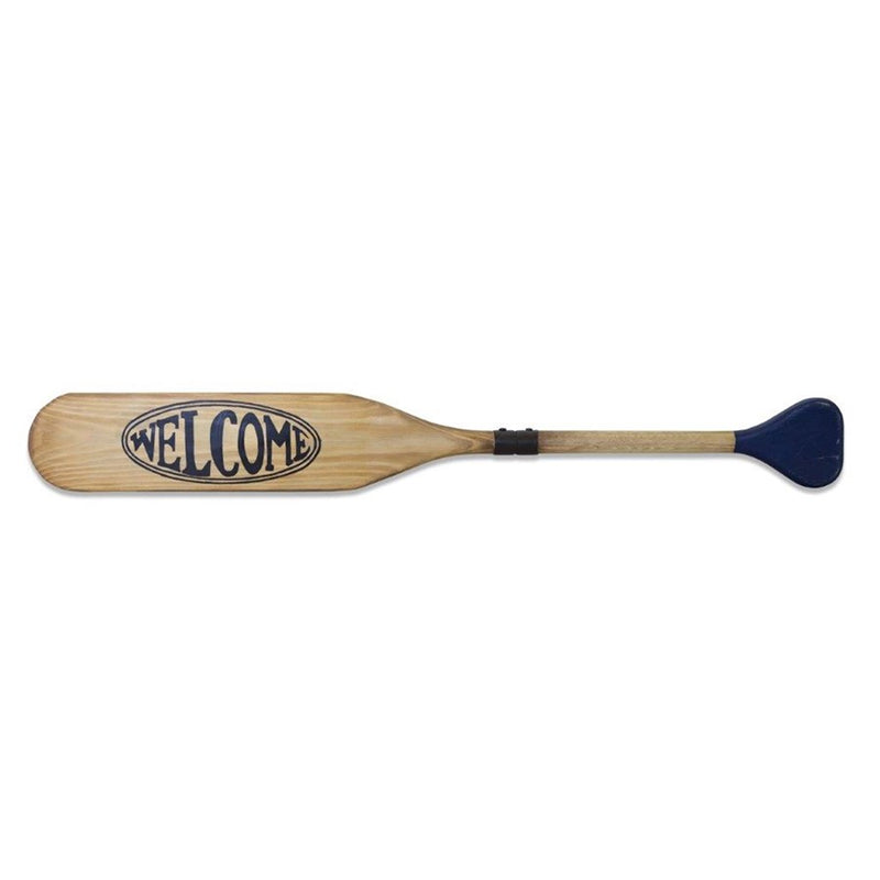 Melrose Wooden Oar Welcome Sign 35.5"L, Brown/Black