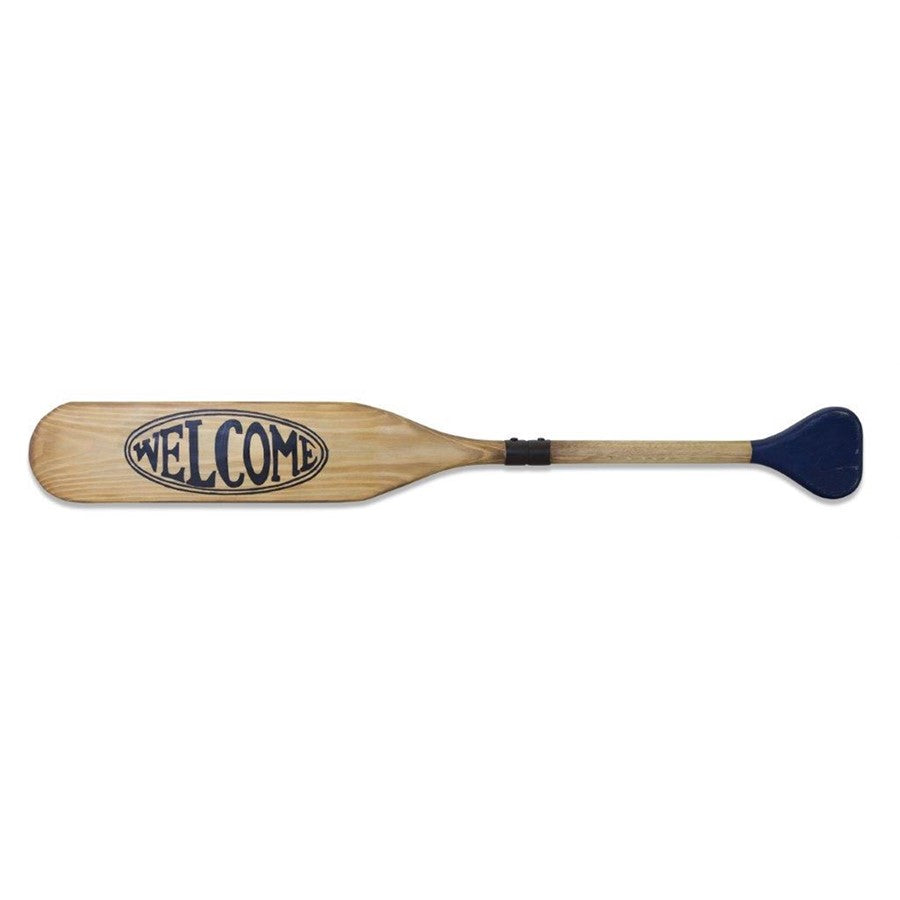 Melrose Wooden Oar Welcome Sign 35.5"L, Brown/Black