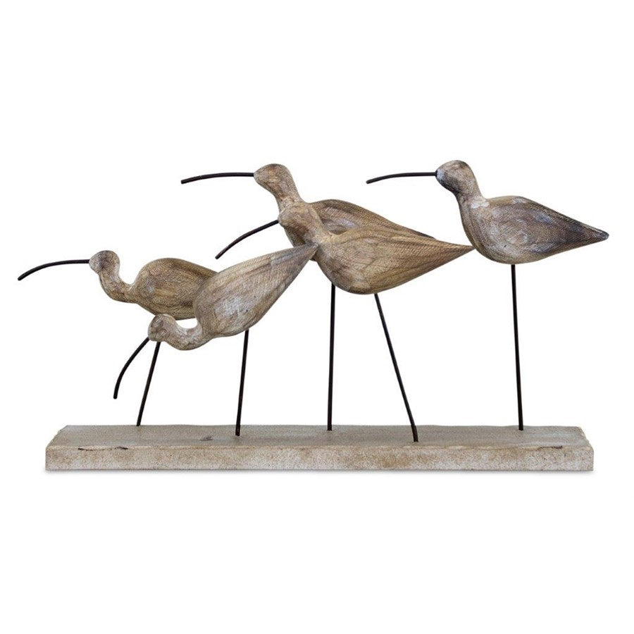 Melrose Wooden Sea Bird Sculpture 13"L, Brown - 82339DS