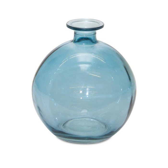Melrose International Glass Bubble Vase, Set of 2, Blue