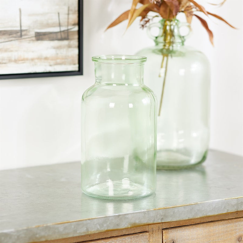 Melrose International Sage Green Glass Vase 10.24"H