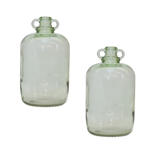 Melrose International Sage Green Glass Jug Vase, Set of 2 - 82391DS