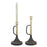 Melrose Metal Trumpet Taper Candle Holder, Set of 2, Black/Gold - 82397DS