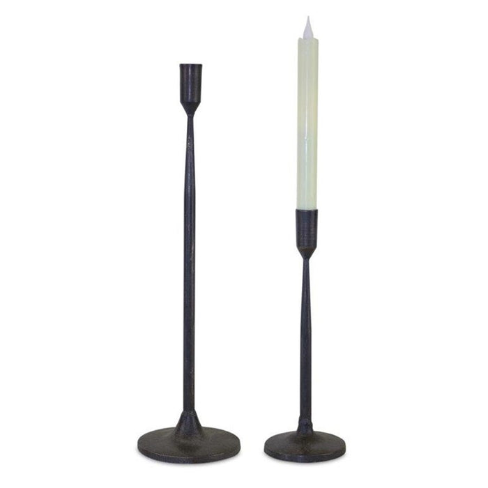 Melrose International Metal Taper Candle Holder, Set of 2, Black - 82400DS