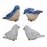 Melrose Blue Birds Sitting Figurine (Set of 4), Blue/White/Brown - 82410DS
