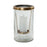 Melrose International Etched Glass Candle Holder 8.5"H, Gold