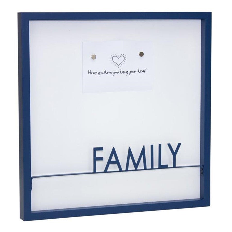 Melrose International Family Magentic Memo Board 15.75"SQ, Blue/White - 82505DS