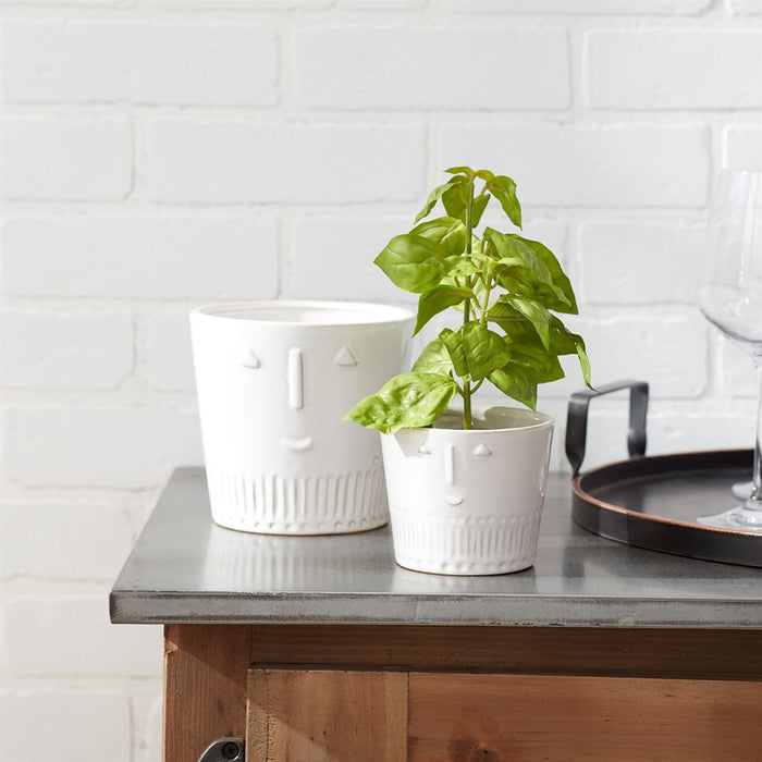 Melrose International Porcela, Face Planter, Set of 2, White