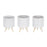 Melrose Porcelain Face Planter/Wooden Legs (Set of 3), White/Brown - 82514DS