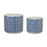 Melrose International Ornamental Blue/White Ceramic Pot, Set of 2 - 82561DS