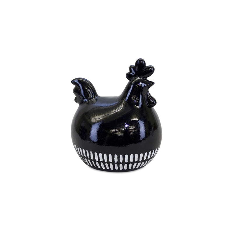 Melrose Modern Black & White Chicken Decor (Set of 2), Black/White
