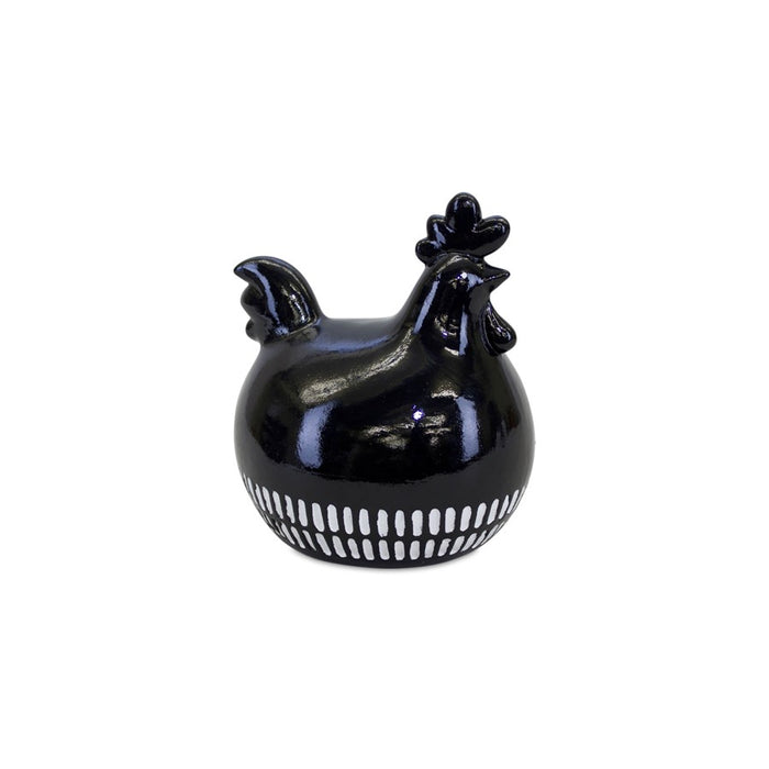 Melrose Modern Black & White Chicken Decor (Set of 2), Black/White