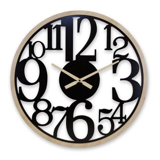 Melrose International Oversized Number Wall Clock 23.5"D, Brown/Black - 82631DS