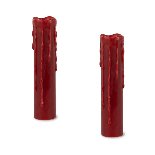 Melrose Red LED Dripping Wax Designer Candle with Remote, Set of 2 - 82661DS
