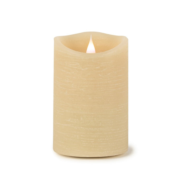 Melrose Simplux LED Designer Wax Candle with Remote, Set of 2, Beige