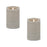 Melrose Grey Simplux LED Designer Wax Candle with Remote, Set/2, Grey - 82664DS