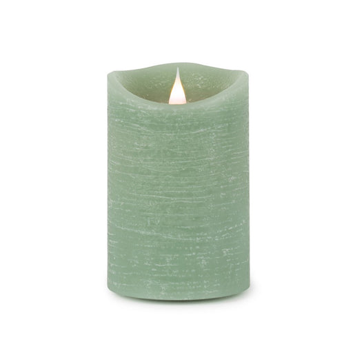 Melrose Simplux LED Designer Wax Candle with Remote, Set of 2, Green