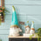 Melrose Terra Cotta Garden Gnome Statue/Welcome Sign 24"H, White/Blue