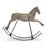 Melrose Rustic Rocking Horse Decor/Metal Stand 22.25"L, White/Brown - 82717DS