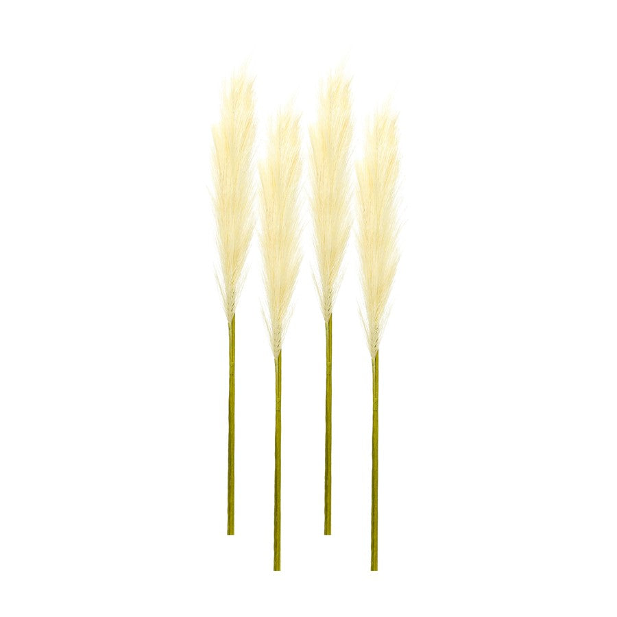 Melrose International Cream Pampas Gass Stem, Set of 4, Beige/Green - 82753DS