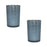 Melrose International Frosted Glass Candle Holder, Set of 2, Blue - 82804DS