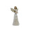 Melrose Beige Floral Etched Angel Figurine, Set/3, White/Brown/Beige