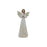 Melrose Beige Floral Etched Angel Figurine/Set of 3, White/Brown/Beige