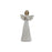 Melrose Beige Floral Etched Angel Figurine/Set of 3, White/Brown/Beige