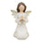 Melrose Beige Angel Figurine/Raised Floral/Set of 3, White/Brown