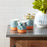 Melrose Watercolor Planter/Terra Cotta Accent, Set/3, Brown/Blue/White
