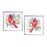 Melrose Winter Cardinal/Pine Branch Framed Print, Set of 2, White/Red - 83028DS
