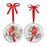 Melrose Winter Cardinal/Pine Branch Disc Ornament, Set of 2, Red/White