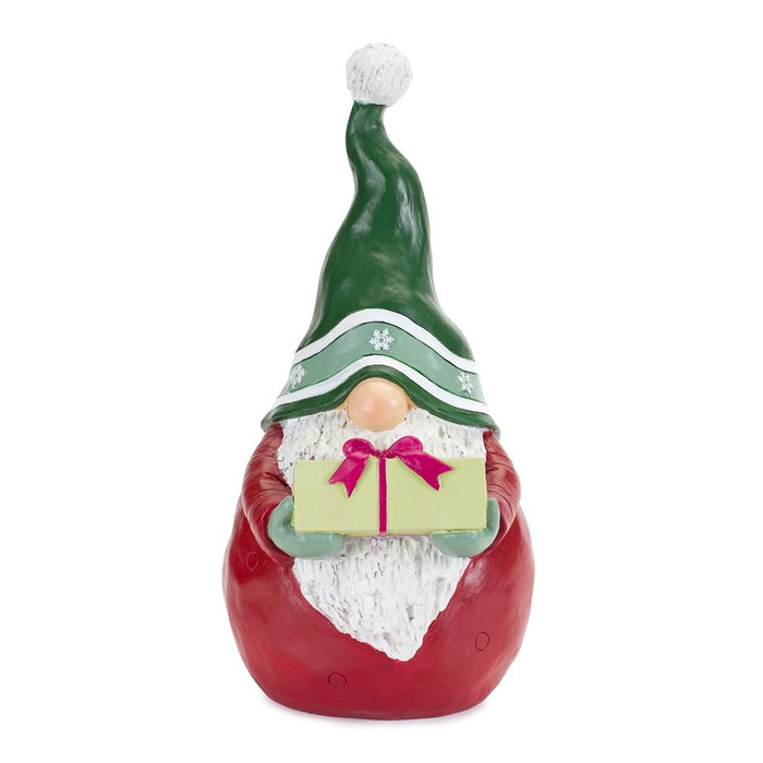 Melrose International Holiday Gnome/Tree/Present, Set of 2, Green/Red