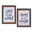 Melrose Framed Christmas Carol Sentiment Wall Sign, Set of 2, White - 83069DS