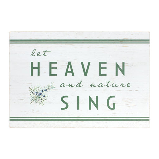 Melrose Rustic Wood Christmas Sentiment Sign 20"L, Green/White - 83083DS