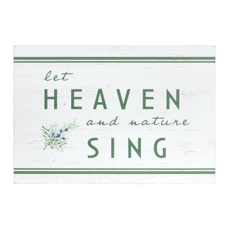 Melrose Rustic Wood Christmas Sentiment Sign 20"L, Green/White - 83083DS