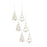 Melrose Frosted Pine Tree Ornament, Set of 6, Silver/White - 83095DS