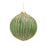 Melrose Ribbed Glass Ornament/Gold Accent, Set of 6, Green/Gold