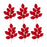 Melrose International Flocked Magnolia Leaf Spray, Set of 6, Red/Brown - 83210DS