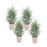 Melrose Frosted Holiday Pine Tree, Paper Pot, Set of 4, Green/White - 83220DS