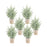 Melrose Frosted Holiday Pine Tree, Paper Pot, Set of 6, Green/Brown - 83221DS