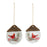 Melrose Cardinal Peace Joy Tag Ornament, Set of 12, White/Brown/Red
