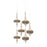 Melrose Modern Glass Finial Ornament/Gold Bead Accent, Set of 6, White - 83270DS