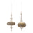 Melrose Modern Glass Finial Ornament/Gold Bead Accent, Set of 6, White