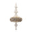 Melrose Modern Glass Finial Ornament/Gold Bead Accent, Set of 6, White