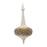 Melrose Modern Glass Finial Ornament/Gold Bead Accent, Set of 6, White