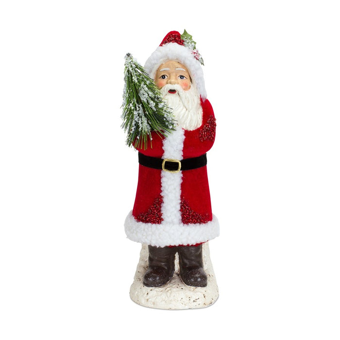 Melrose International Santa Figurine/Pine Tree, Set of 2, Red/Green - 83290DS