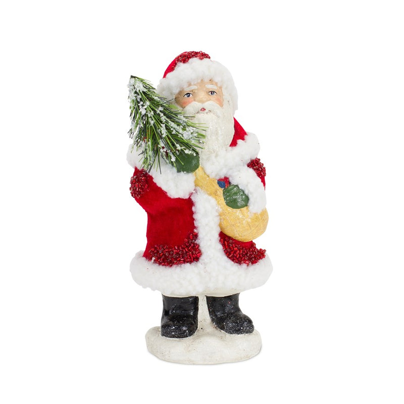 Melrose Santa Figurine/Pine Tree/Present Accents, Set of 3, Red/White